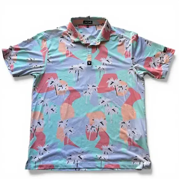 NWOT Bundle 4 Bad Birdie Men's Golf Polo Shirts Size XL Floral Geometric Print - Picture 4 of 9